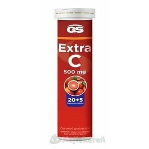 GS Extra vitamín C 500 mg tbl eff (inov.2023) príchuť červený pomaranč 20+5 ks vyobraziť