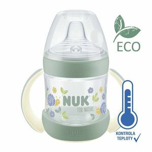 NUK Fľaša dojčenská For Nature na učenie s kontrolou teploty, zelená 150 ml vyobraziť