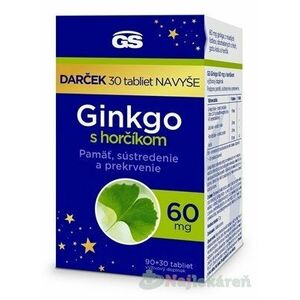 GS Ginkgo 60 mg s horčíkom 90+30 tabliet vyobraziť