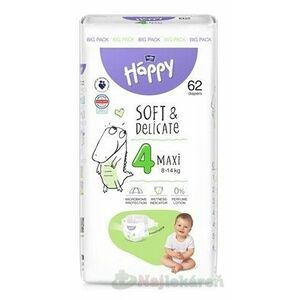 bella HAPPY Soft&Delicate 4 Maxi detské plienky (8-14 kg) 62 ks vyobraziť