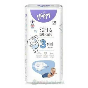bella HAPPY Soft&Delicate 3 Midi detské plienky (5-9 kg) 50 ks vyobraziť
