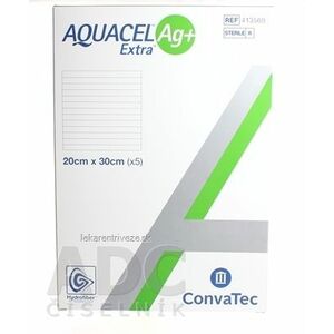 AQUACEL Ag+ Extra krytie na rany so striebrom so zosilneným účinkom, 20x30 cm, 1x5 ks vyobraziť