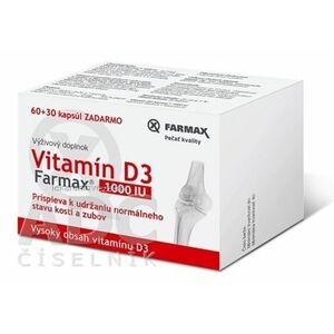 FARMAX Vitamín D3 1000 IU cps 60+30 zadarmo (90 ks) vyobraziť