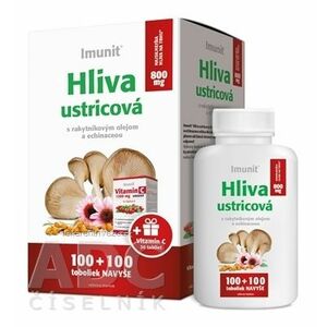 Imunit HLIVA ustricová 800 mg Akcia cps s rakytníkom a echinaceou (100 + zadarmo 100) ks + darček Vitamín C URGENT tbl 30 ks, 1x1 set vyobraziť