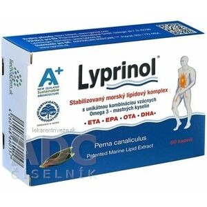 LYPRINOL Omega 3 (ETA, EPA, OTA, DHA) cps (á 50 mg Perna Canaliculus účinnej zložky v 1 cps) stabilizovaný morský lipidový extrakt 1x60 ks vyobraziť