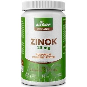 VITAR ORGANIC Zinok 25 mg tbl s obsahom vitamínu C 1x60 ks vyobraziť