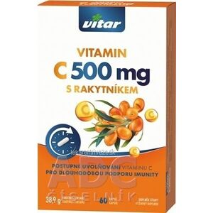 VITAR VITAMÍN C 500 mg S RAKYTNÍKOM cps s postupným uvoľňovaním 1x60 ks vyobraziť