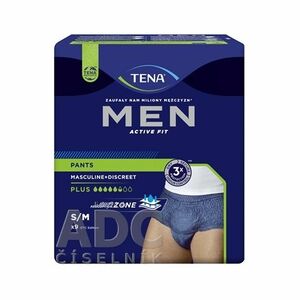 TENA Men Pants Plus Blue S/M naťahovacie inkontinenčné nohavičky pre mužov 9ks vyobraziť