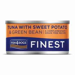 FISH4DOGS Konzerva pre psov Finest s tuniakom, sladkými zemiakmi a zelenými fazuľkami 85 g vyobraziť