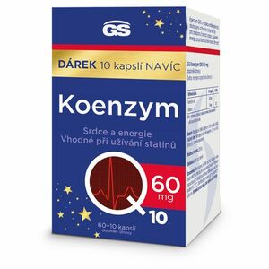 GS Koenzým Q10 60 mg 60 + 10 kapsúl NAVYŠE vyobraziť