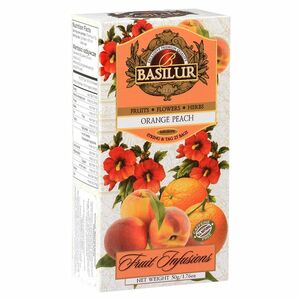 BASILUR Fruit orange peach ovocný čaj 25 nálevových sáčkov vyobraziť