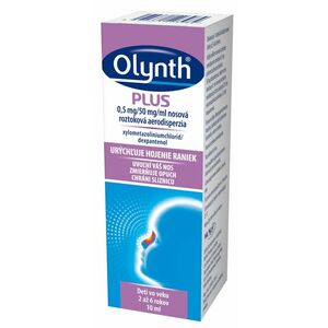 Olynth PLUS 0, 5 mg/50 mg/ml nosová roztoková aerodisperzia na liečbu nádchy u detí od 2 rokov, 10 ml vyobraziť