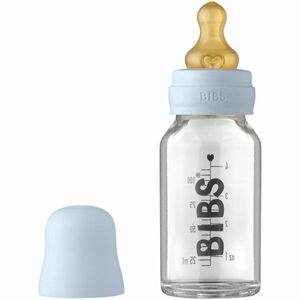 BIBS Baby Glass Bottle 110 ml dojčenská fľaša Baby Blue 110 ml vyobraziť