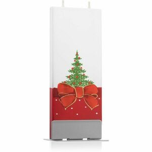 Flatyz Holiday Christmas Tree and Red Ribbon dekoratívna sviečka 6x15 cm vyobraziť