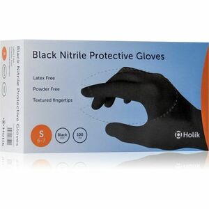 Holík Nitril Black nitrilové nepudrované ochranné rukavice veľkosť S 2x50 ks vyobraziť