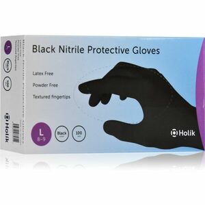 Holík Nitril Black nitrilové nepudrované ochranné rukavice veľkosť L 2x50 ks vyobraziť