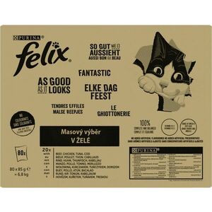FELIX Fantastic Multipack 1(80x85g) hovädzie/ kura/ tuniak/ treska v želé vyobraziť