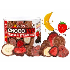 MIXIT Chrumkavé banániky a jahody v čokoláde vyobraziť