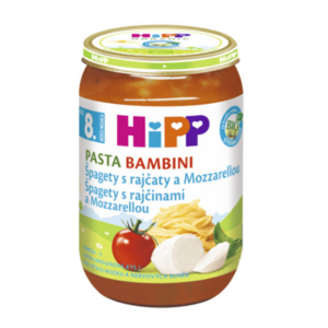 HIPP Príkrm špagety s rajčinami a mozzarellou 220 g vyobraziť