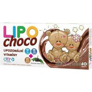 LIPOchoco Lipozomálne vitamíny C+D3+ZN+Baza čierna čokoládové medvedíky 40 ks vyobraziť