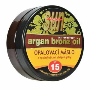 SUN Argan oil opaľovacie maslo SPF 15 s GLITRAMI pre rýchle zhnednutie VIVACO 200 ml vyobraziť