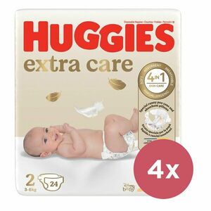 4x HUGGIES® Plienky jednorázové Extra Care 2 (3-6 kg) 24 ks vyobraziť