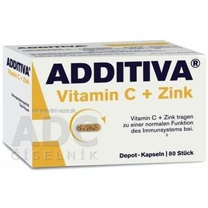 ADDITIVA Vitamín C+ Zinok cps s postupným uvoľňovaním 1x80 ks vyobraziť