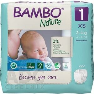 BAMBO 1 XS (2-4 kg) detské plienky priedušné, savosť 500 ml (inov.2020) 1x22 ks vyobraziť