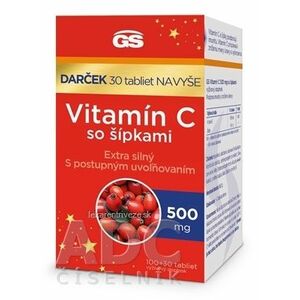 GS Vitamín C 500 mg so šípkami darček 2023 tbl 100+30 navyše (130 ks) vyobraziť