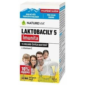 NATUREVIA LAKTOBACILY 5 Imunita cps s vitamínom C (10% zdarma) 1x66 ks vyobraziť