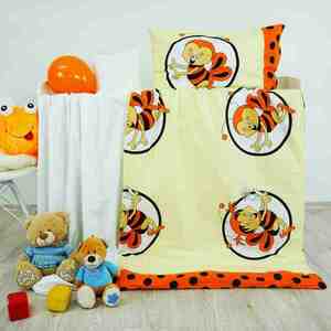 EMI Obliečky detské bavlnené včielky oranžové 130x90+65x45 vyobraziť