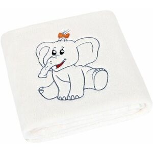 Detská deka KORALL MICRO 1004/001 75x100 biela s výšivkou sloník vyobraziť