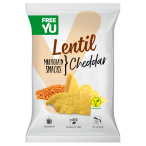FREEYOU Lentil multigrain snack cheddar chipsy 70 g vyobraziť