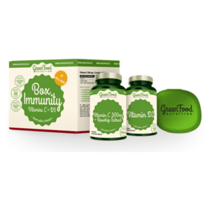 GREENFOOD NUTRITION Box Immunity vitamín D3 60 kapsúl a vitamín C500 60 kapsúl + PILLBOX vyobraziť
