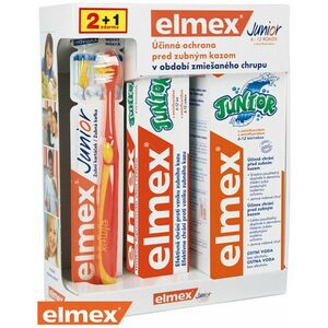Elmex JUNIOR SYSTÉM Zubná kefka + Zubná pasta 75 ml + Ústna voda 400 ml vyobraziť