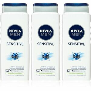 NIVEA MEN Sensitive sprchový gél pre mužov 3 x 500 ml(výhodné balenie) vyobraziť