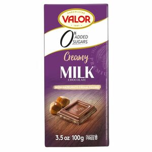 VALOR Čokoláda mliečna s orieškovou náplňou 36% kakaa bez prídavku cukru 100 g vyobraziť