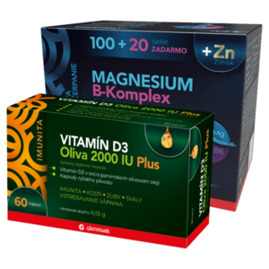 GLENMARK Magnesium B-komplex + Zinok 120 tabliet + DARČEK Vitamín D3 vyobraziť