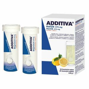 ADDITIVA Magnesium 375 mg + B-Komplex + vitamín C 20 šumivých tabliet vyobraziť