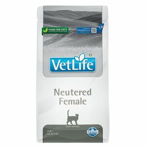 VET LIFE Natural Neutered Female granule pre kastrované mačky, Hmotnosť balenia (g): 2 kg vyobraziť