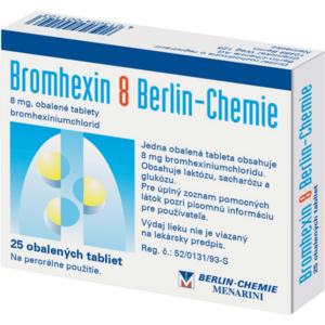 Bromhexin 8 BERLIN-CHEMIE 8 mg 25 tabliet vyobraziť