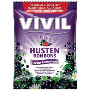 Vivil Bonbons husten drops s príchuťou čiernych ríbezlí s 11 bylinami, bez cukru 60 g vyobraziť