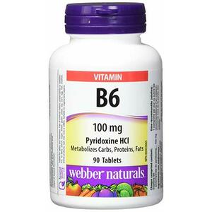 Webber Naturals Vitamín B6 (pyridoxín) 100 mg, 90 tabliet vyobraziť