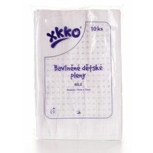 Xkko Classic Bavlnené detské plienky 70x70 cm - biele, 1 x 10 ks vyobraziť