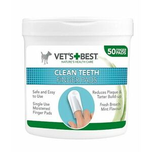 Vet´s best Clean Teath Finger Pads Čistiaca utierka - náprstok na zuby pre psy 50 ks vyobraziť