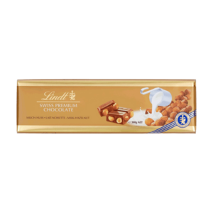 Lindt Mliečna tabuľková čokoláda Swiss Classic s lieskovými orieškami 300 g vyobraziť
