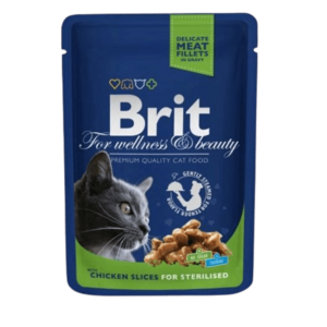 Brit Premium Cat kapsa Chicken Slices for Steril 100 g vyobraziť