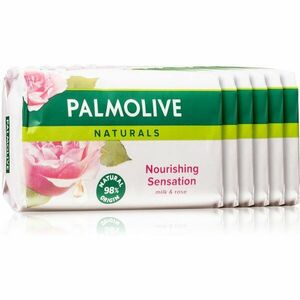 Palmolive Naturals Milk & Rose tuhé mydlo s vôňou ruží 6x90 g vyobraziť