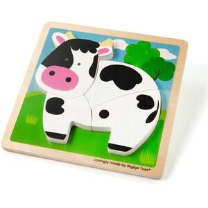 Bigjigs Toys Chunky Lift-Out Puzzle Cow aktivity vkladačka z dreva 12 m+ 1 ks vyobraziť