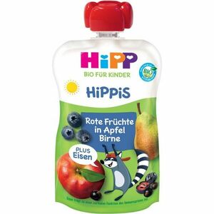 Hipp HiPPis BIO jablko - hruška - červené ovocie + železo detský príkrm 100 g vyobraziť